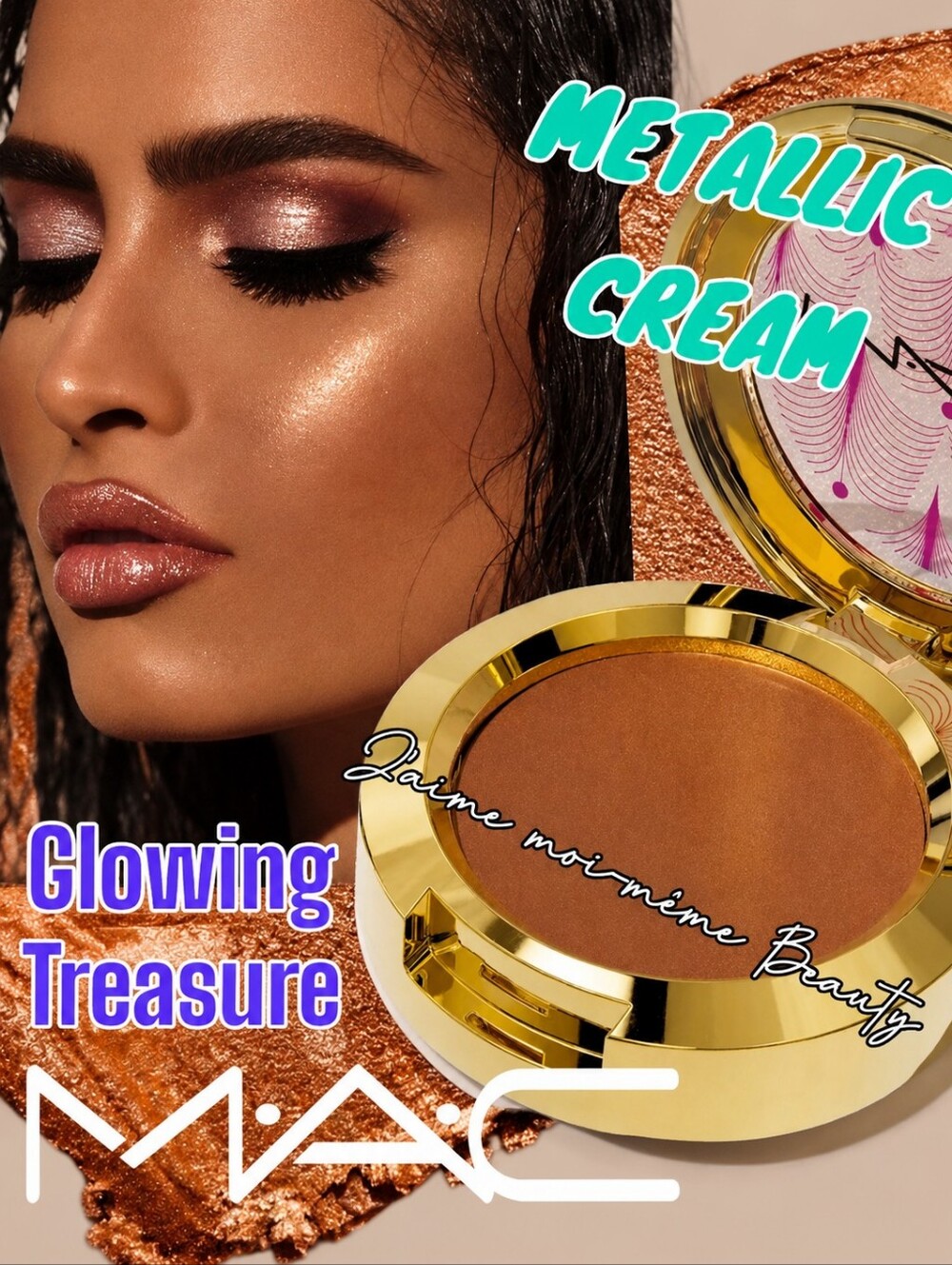 MAC Limited Edition Metallic Cream Blush- GLOWING TREASURE - Golden Bronze - NEW